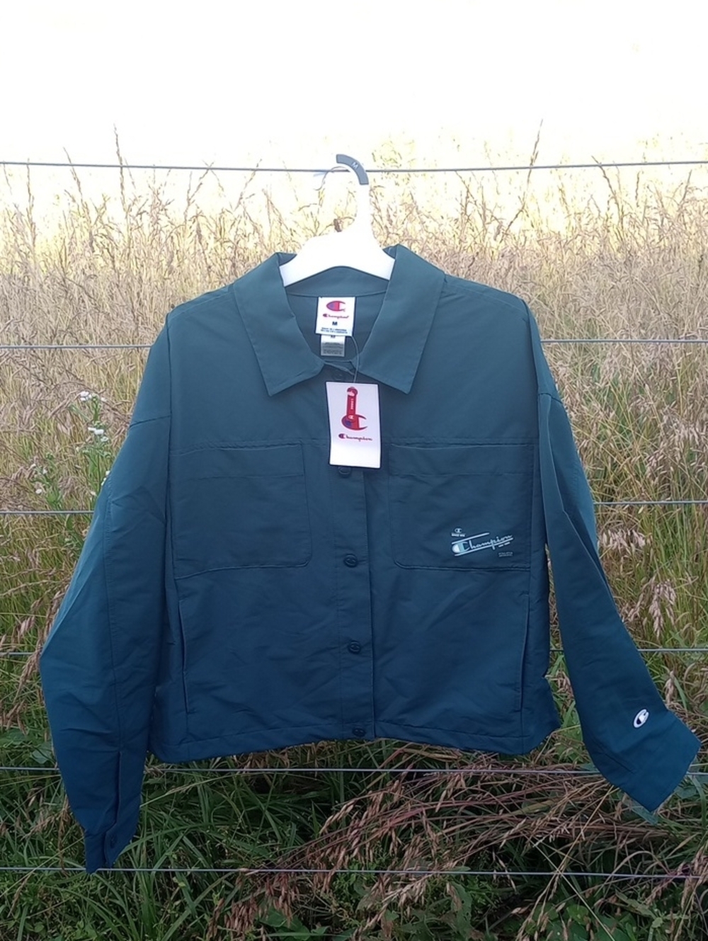NWT Champion Coaches Layering Piece Women's Reflecting Pond (Teal Blue) Medium